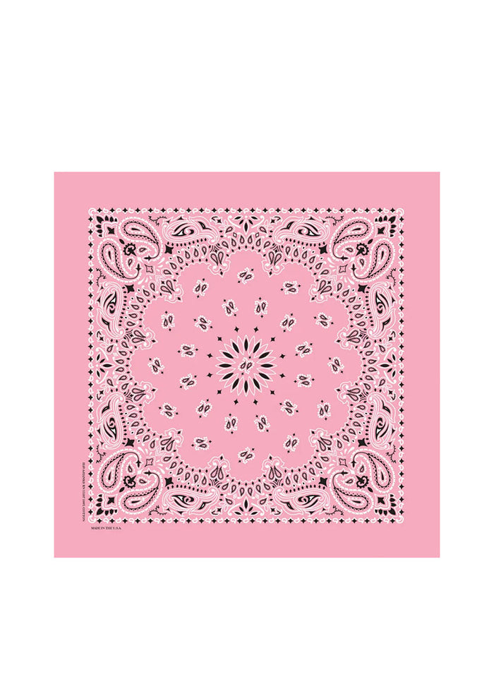 Embroidered Bandana - Light Pink Paisley