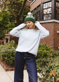 Adult Mad Hatter Chicago Pom Beanie - Emerald