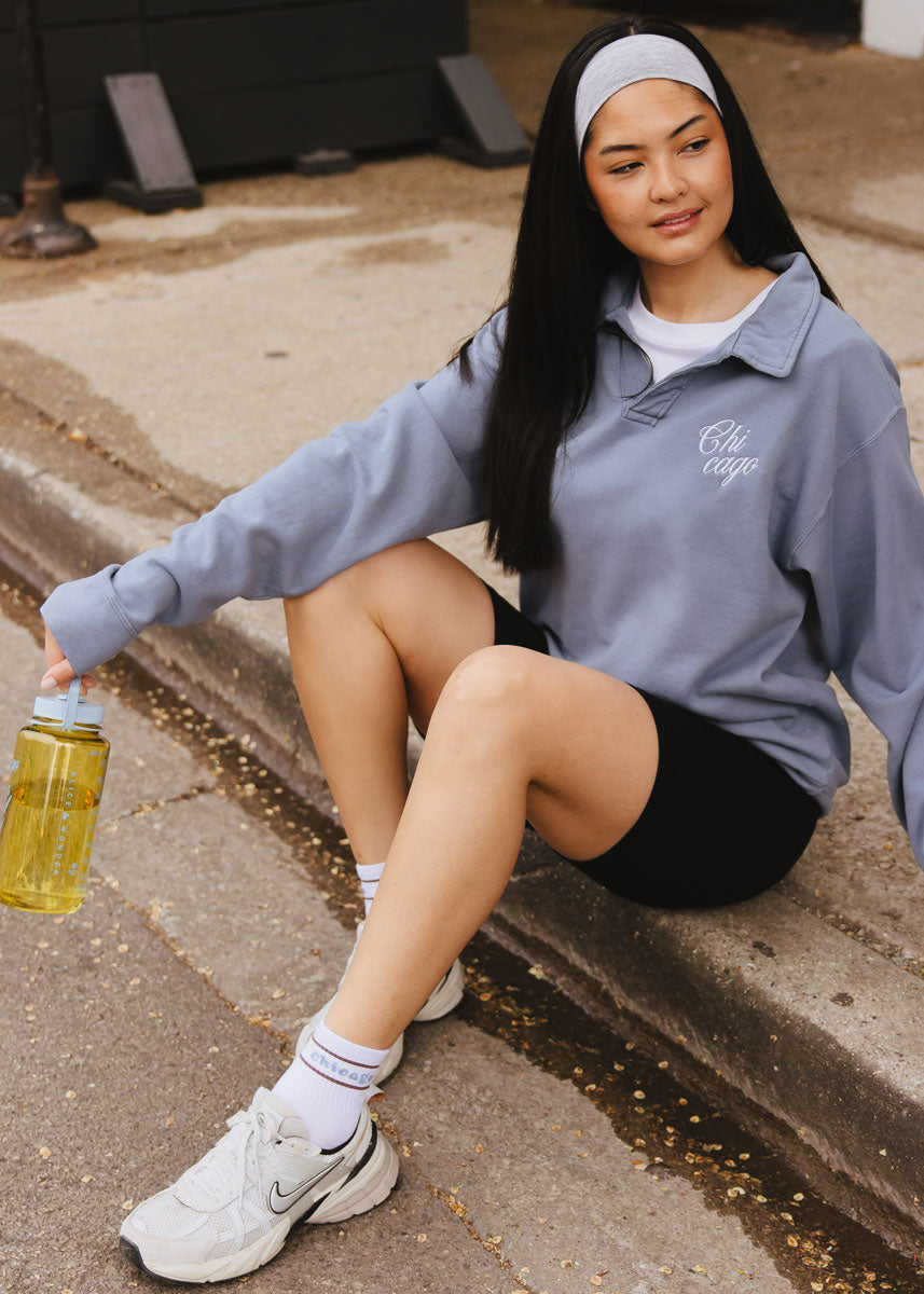 Chicago Script Polo Sweatshirt