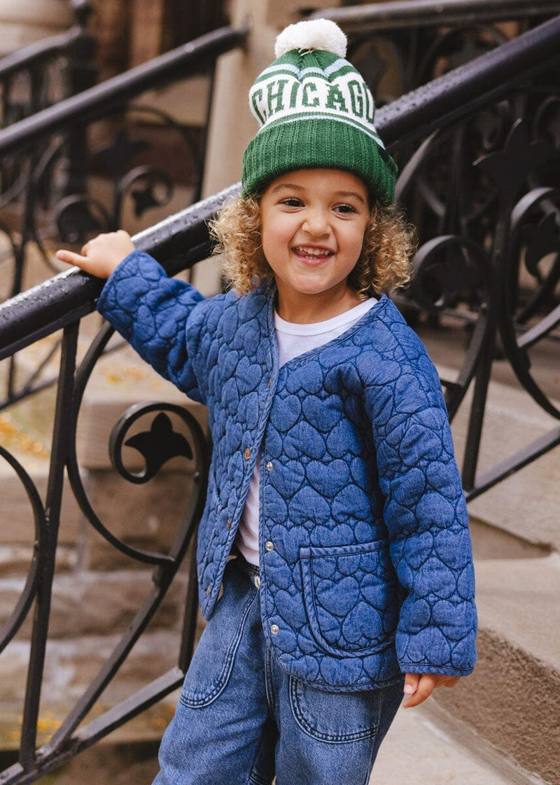 Toddler Mad Hatter Chicago Pom Beanie - Emerald