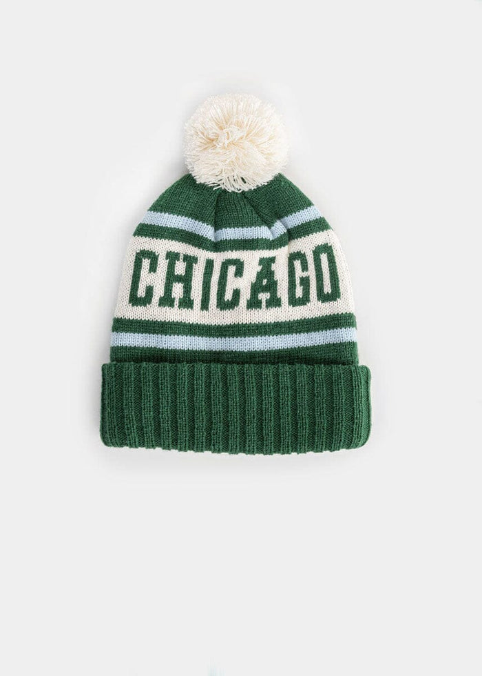 Adult Mad Hatter Chicago Pom Beanie - Emerald