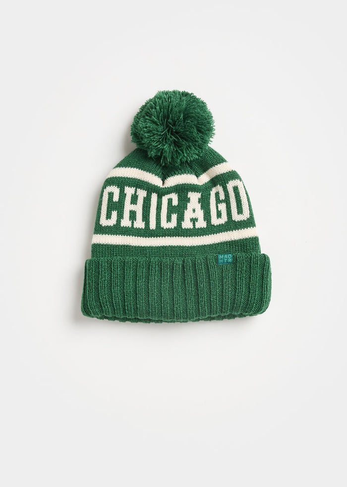 MAD HTR Chicago Pom Beanie - Youth - Emerald