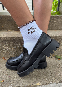 Chicago Ruffle Crew Sock - Espresso
