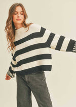 Melrose Striped Sweater - Black & White