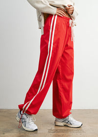 Acadia Striped Drawstring Pants - Red & White
