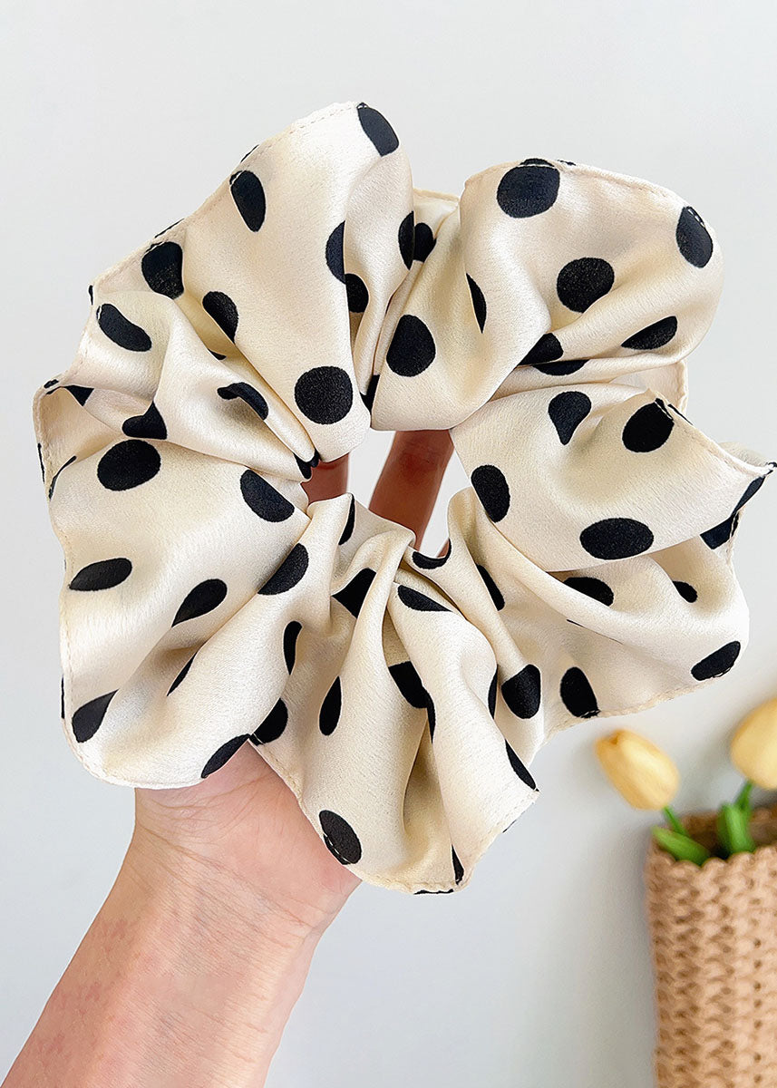 Polka Dot Scrunchie - Big Dots White