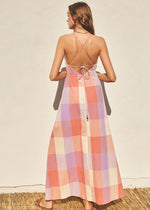 Passion Checkered Maxi Dress - Lavender Blush