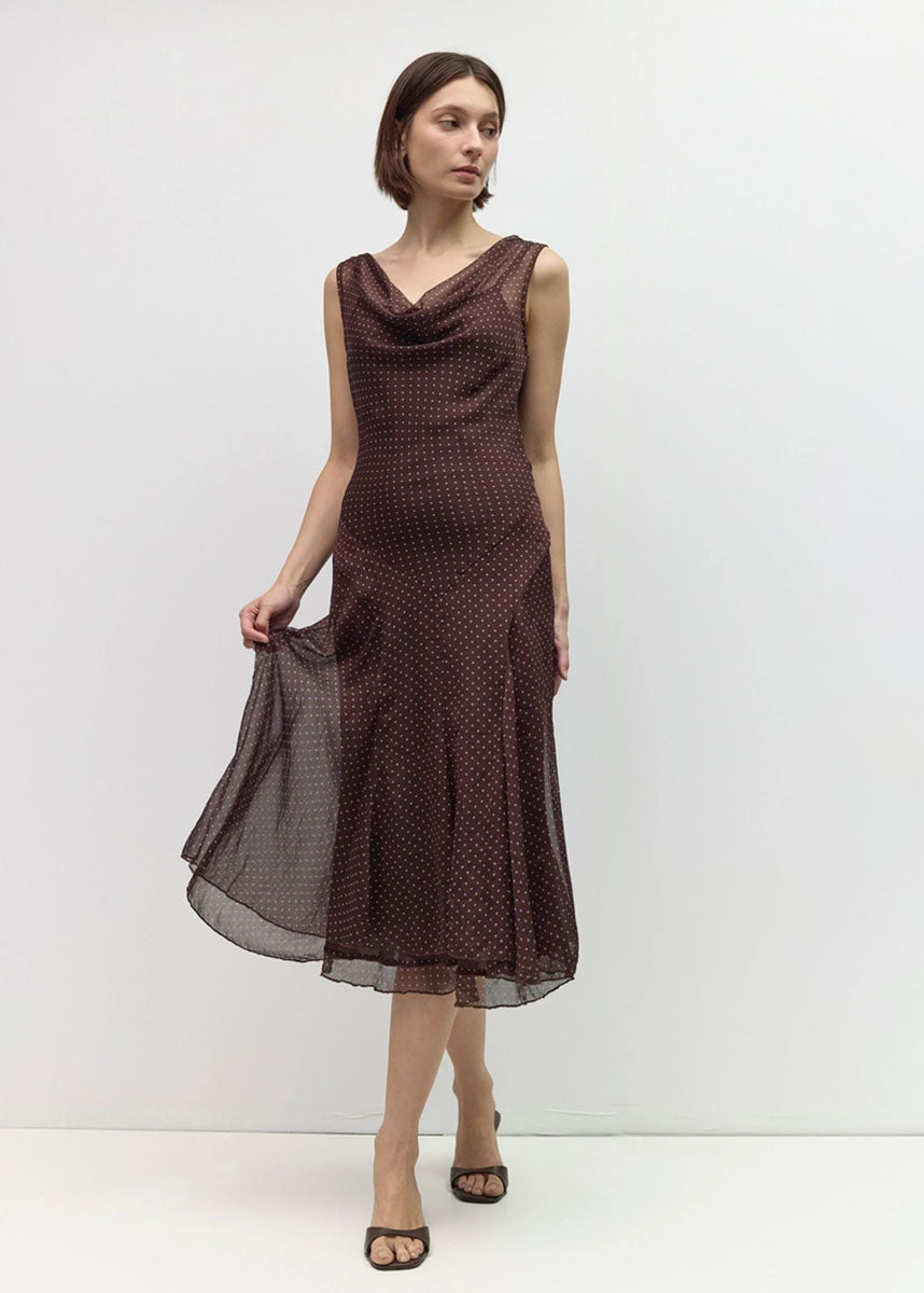 The Lauren Dress - Brown Blue