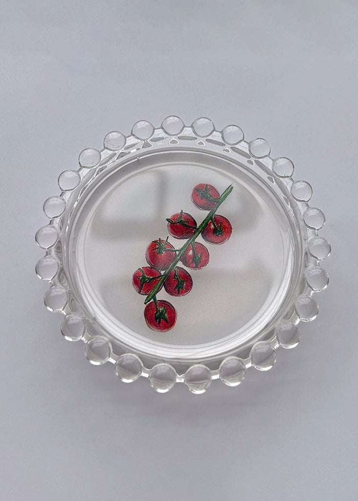 Tomatoes Hobnail Trinket Dish - Cream