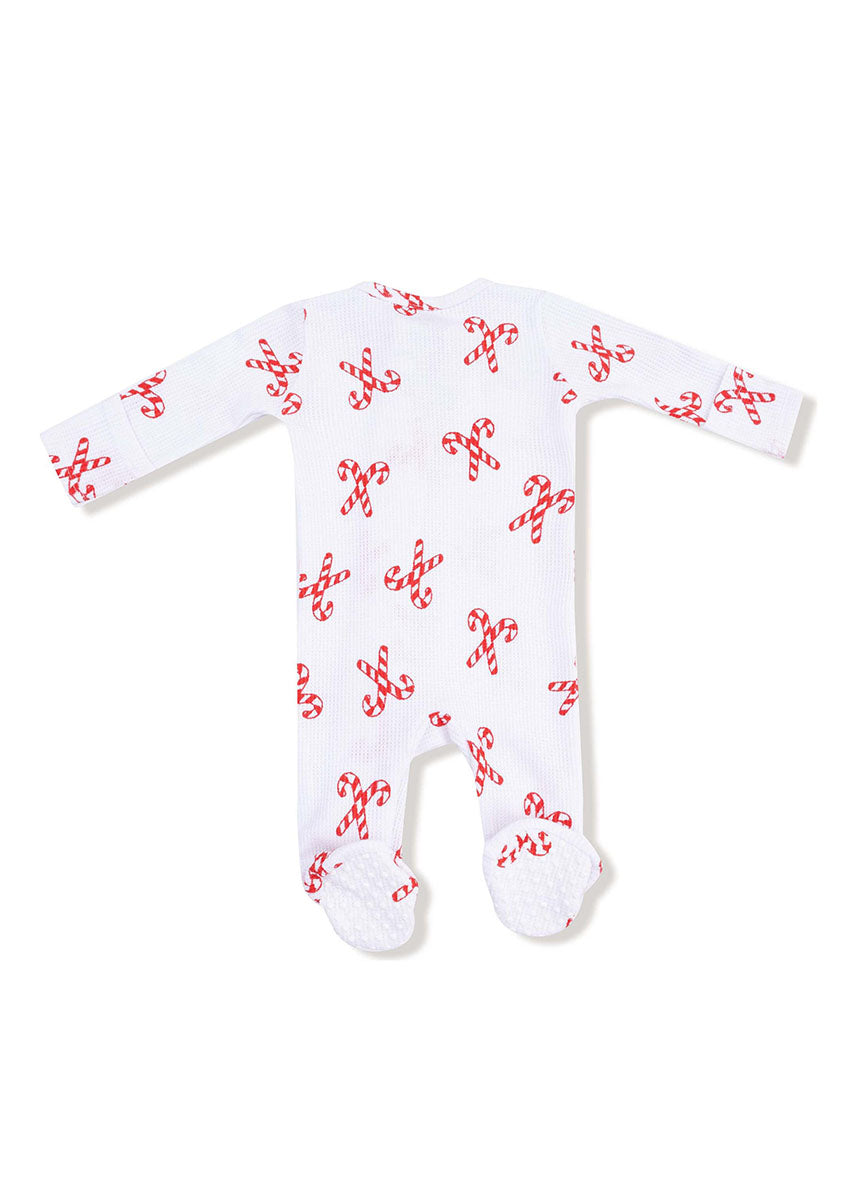 2-Way Zipper Footie - Candy Cane Duo