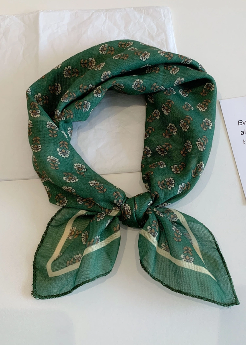 Floral Square Scarf - Green