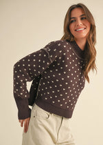 Esme Heart Crop Sweater - Brown