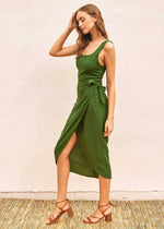 Heaven Sent Midi Wrap Dress - Ibiza Green