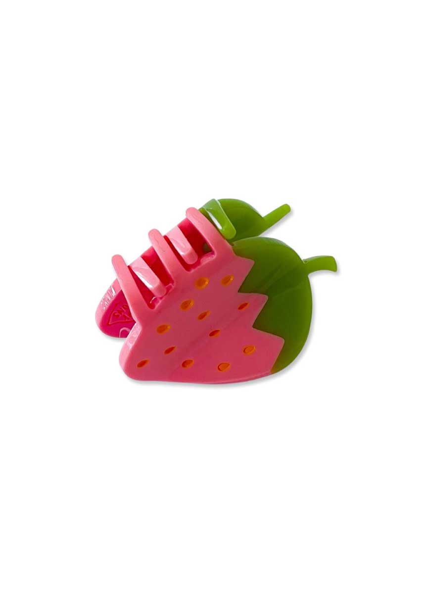 Mini Strawberry Hair Claw - Pink