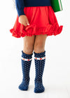 Lace Top Knee High Socks - Apple