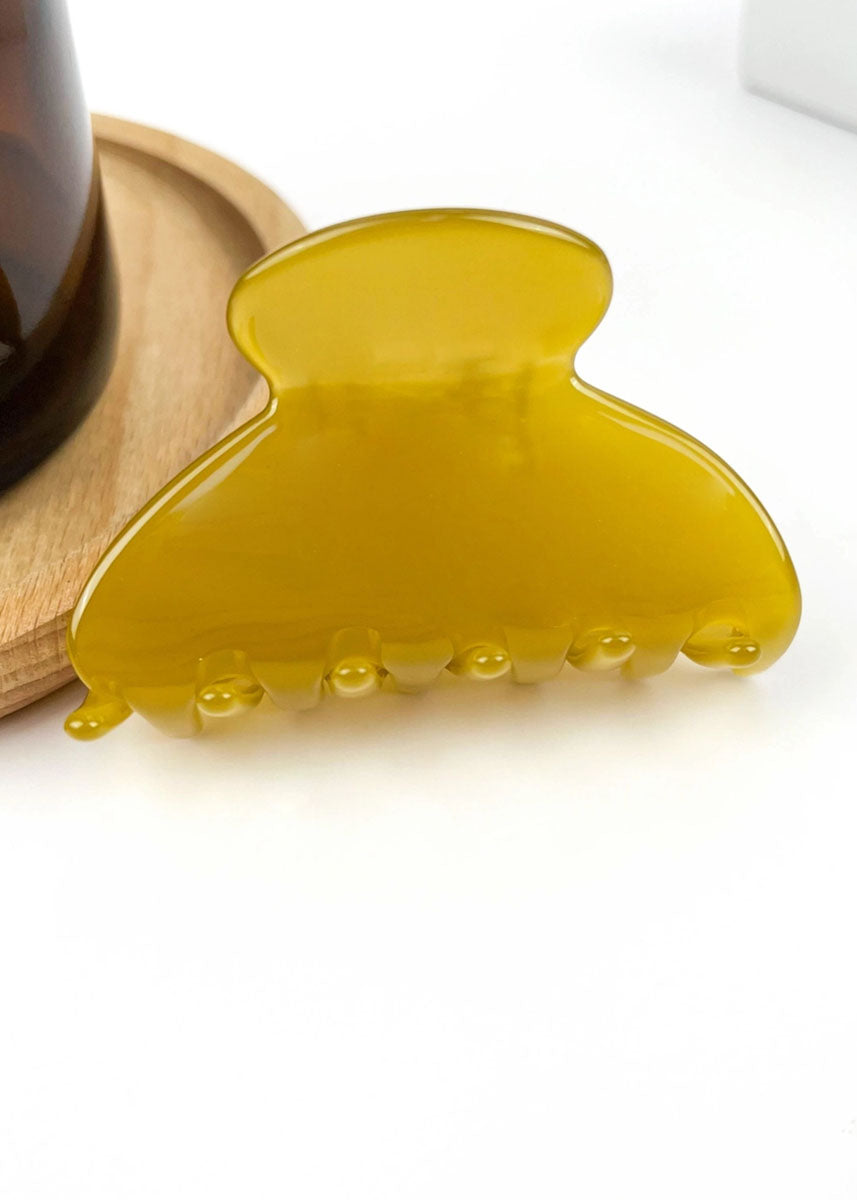 Mini Semi-Circle Claw Clip - Yellow