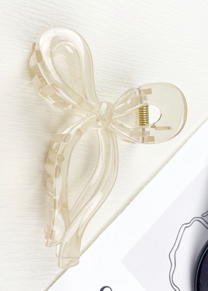 Bow Hair Claw - Champagne