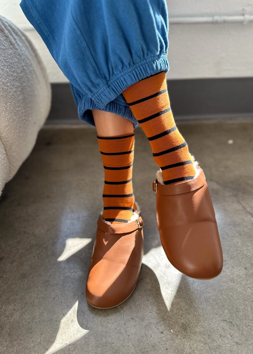 Wally Stripe Socks - Camel