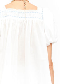 Erika Babydoll Ribbon Top - Off-White