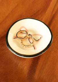 Pastel Pink Bow Ring Dish