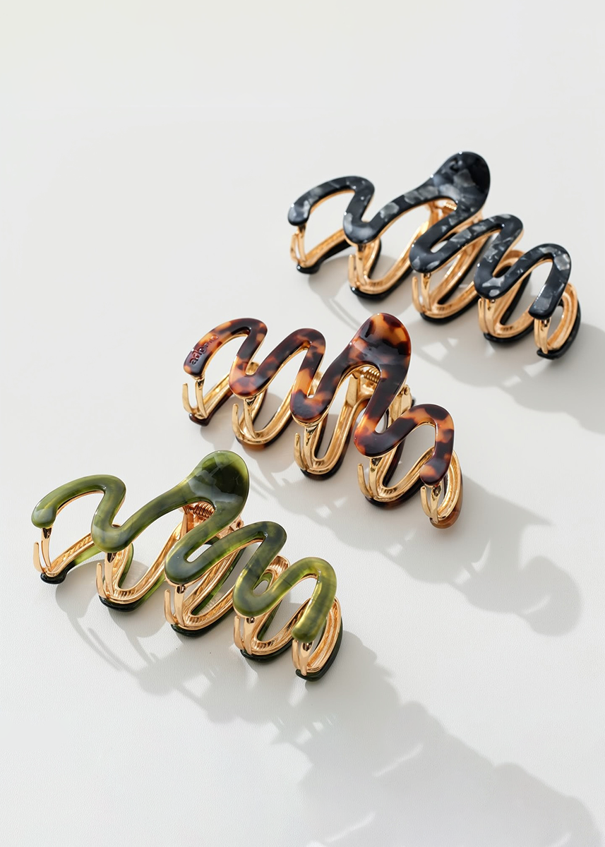 Vintage Metal Willow Squiggle Claw Clip