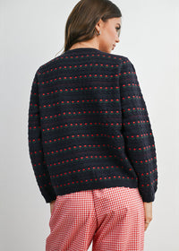 Vera Floral Cardigan - Navy & Red