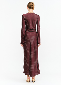 Georgie Polka Dot Dress - Burgundy