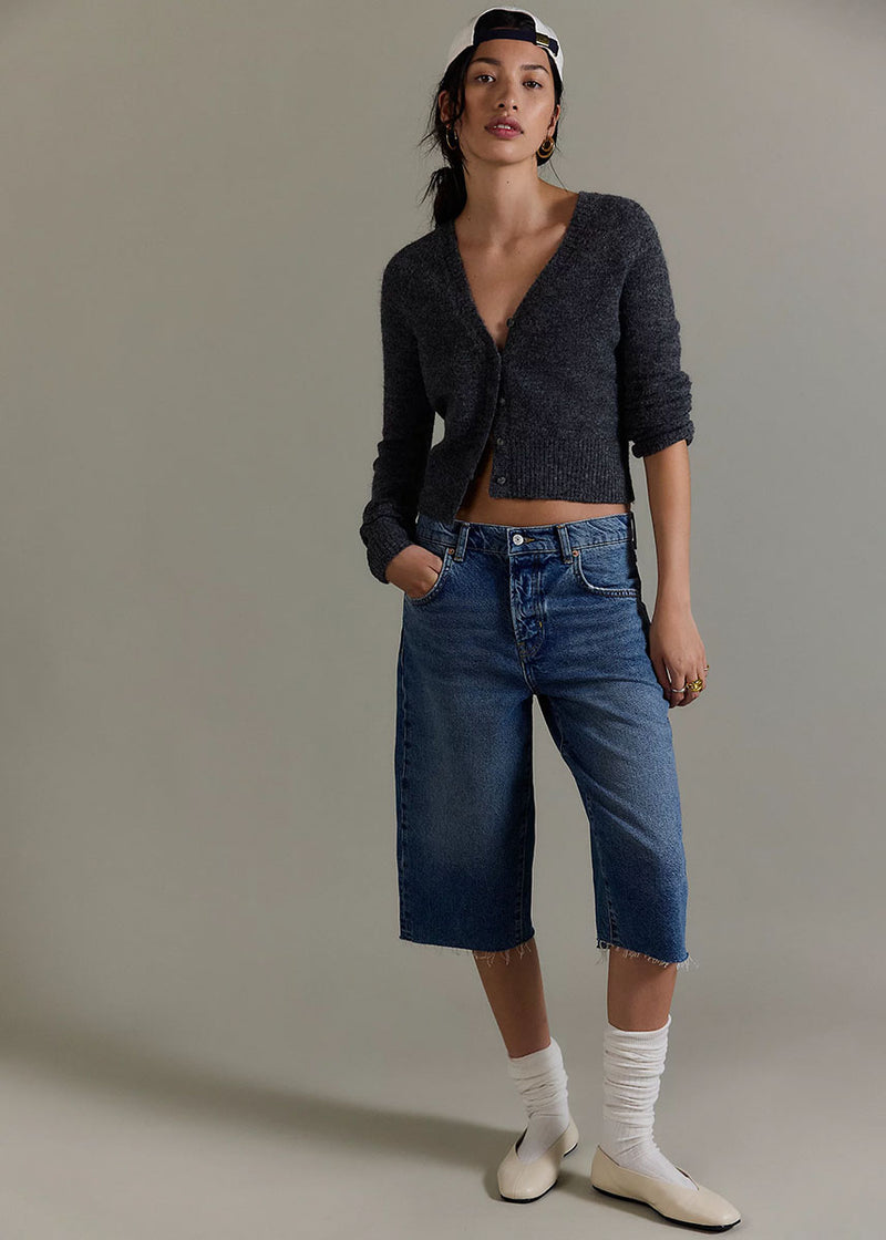 School Girl Cardi - Charcoal Heather