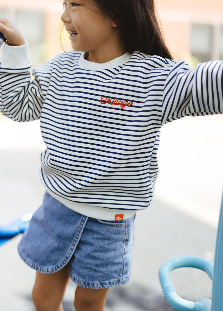 Chicago Football Striped Patch Sweatshirt