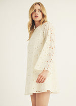 Tilda Eyelet Shift Dress - Cream Floral