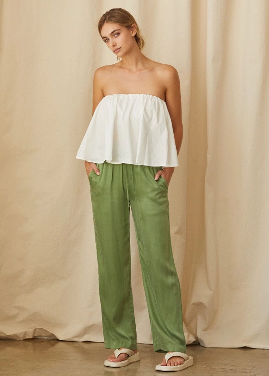 Kaeley Poplin Tube Top - White