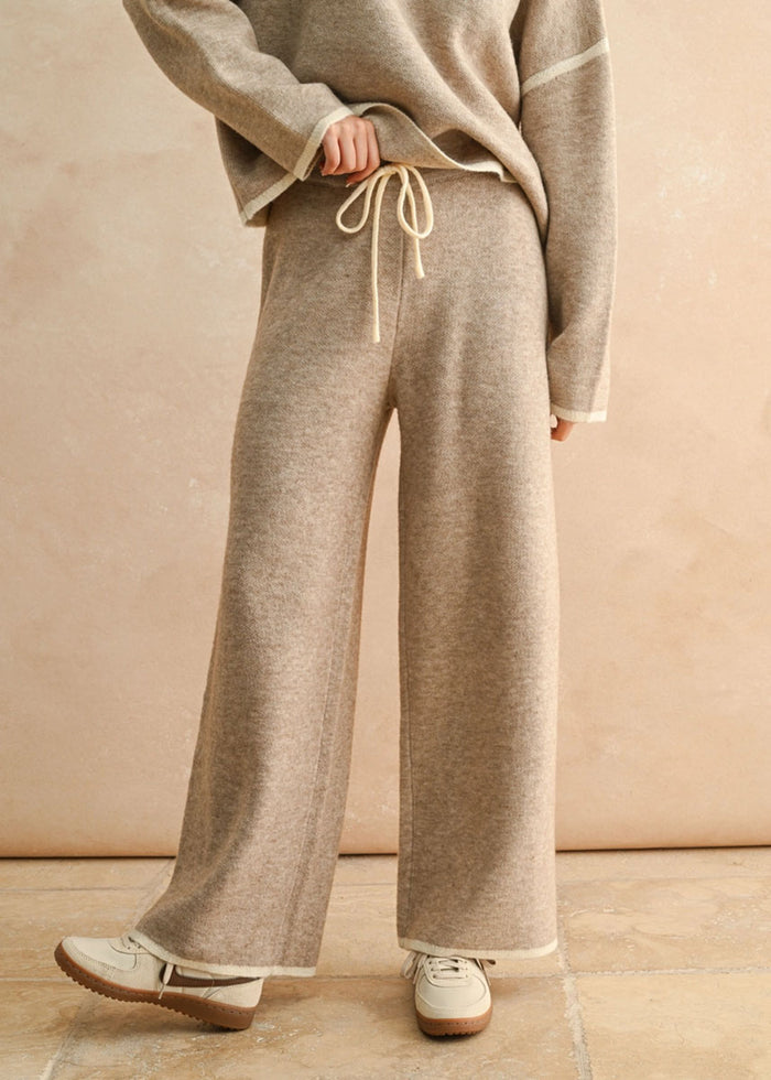 Pepper Wide Leg Knit Pant - Mocha