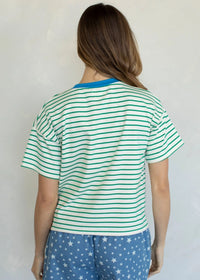 Georgia Striped Boxy Tee - Green