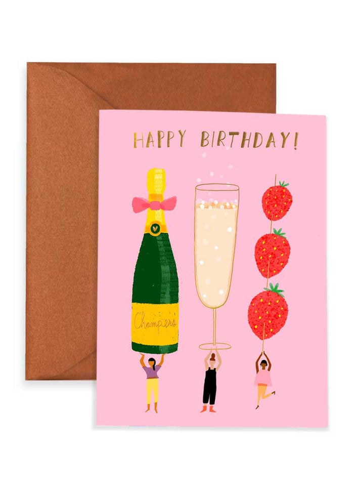 Champagne Wishes Birthday Card