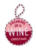 Wine Christmas Needlepoint Ornament