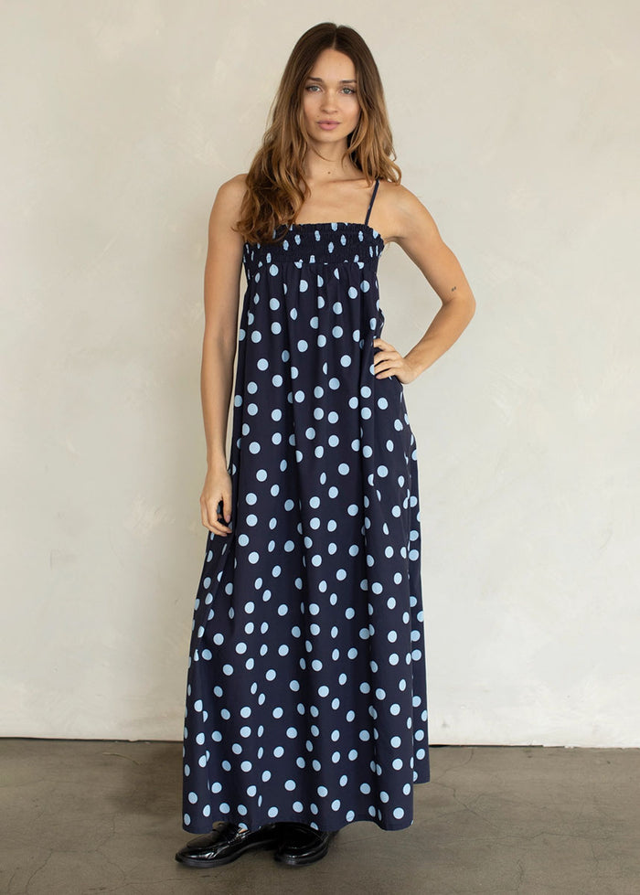 Ari Dot Maxi Dress - Midnight