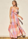 Passion Checkered Maxi Dress - Lavender Blush