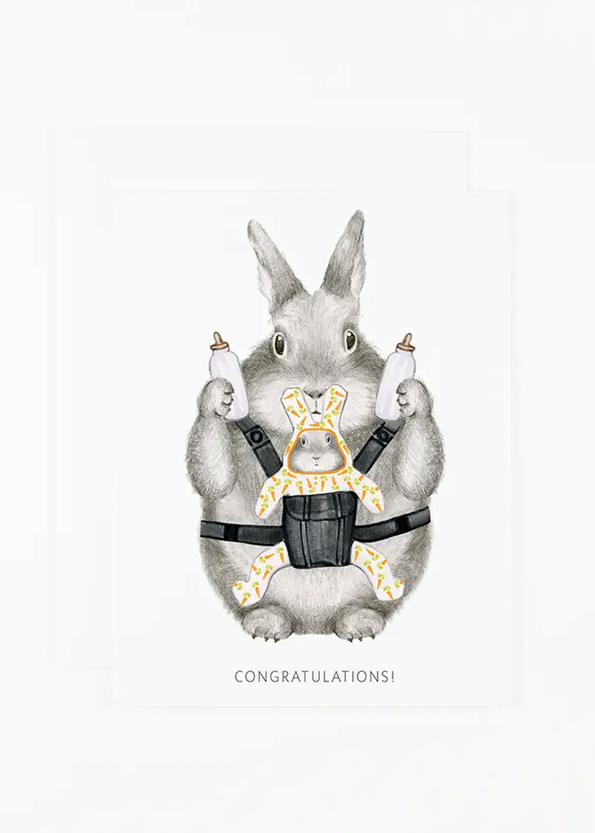 Bunny And Baby Greeting Card