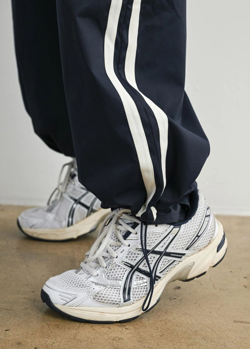 Acadia Striped Drawstring Pants - Navy & White
