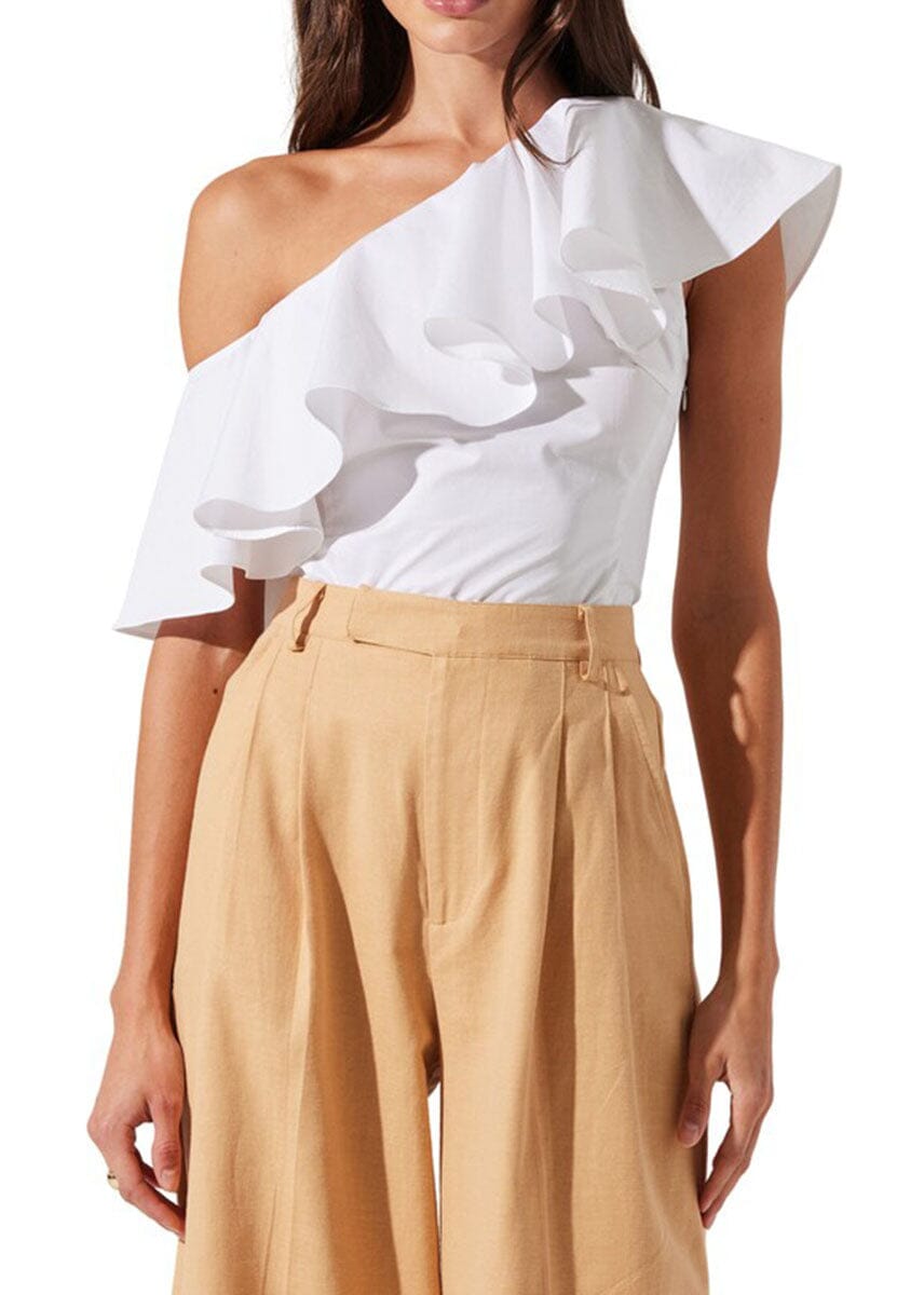 Felixa Ruffle Top - White