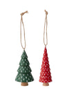 Festive Mini Tree Ornament - Red