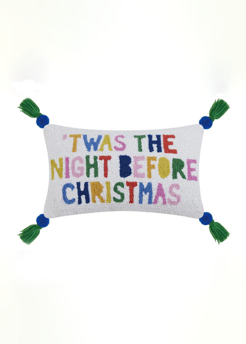 Night Before Christmas Pom Hook Pillow
