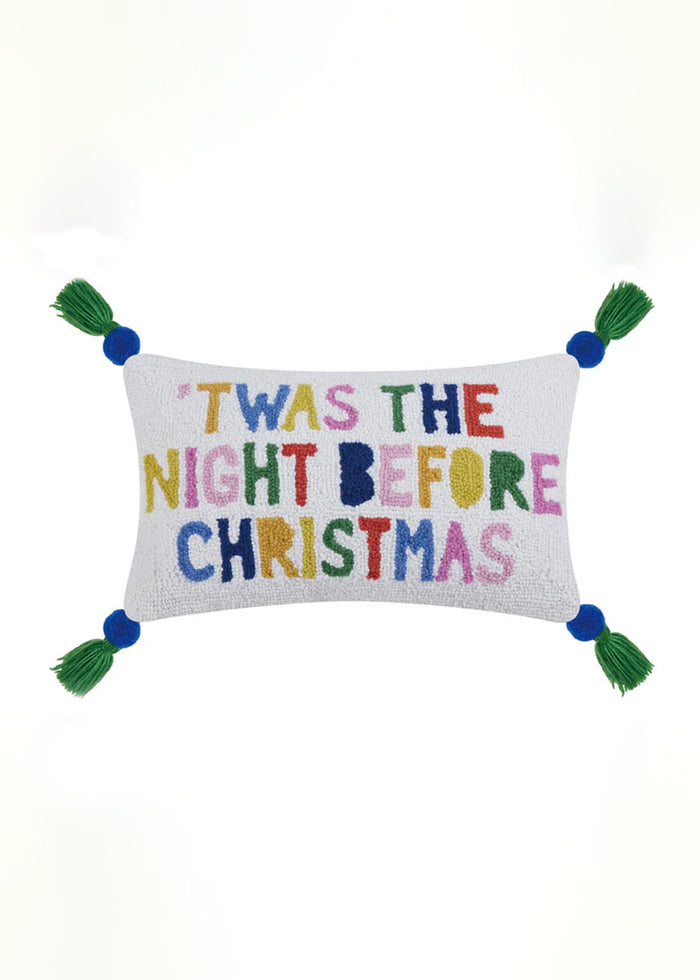 Night Before Christmas Pom Hook Pillow