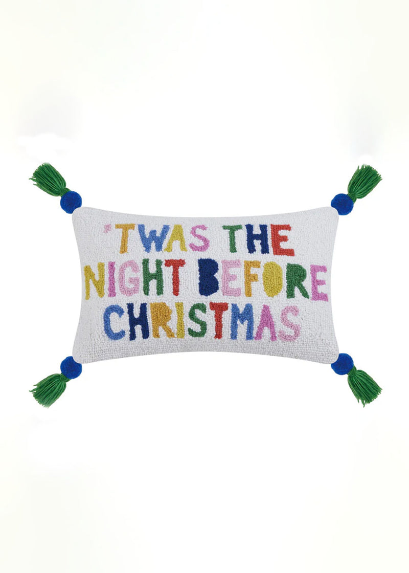 Night Before Christmas Pom Hook Pillow