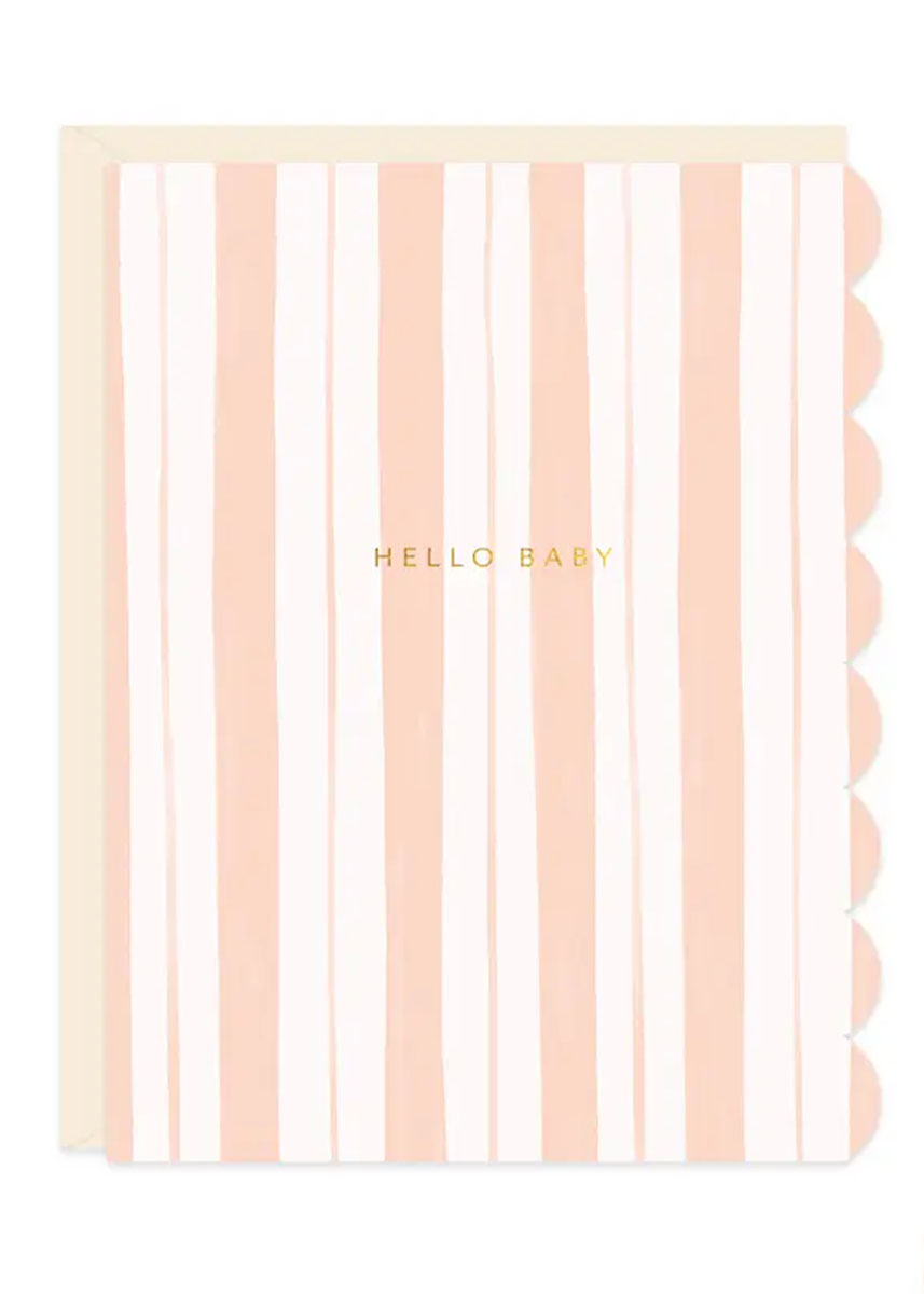 Pink Stripes Baby Card