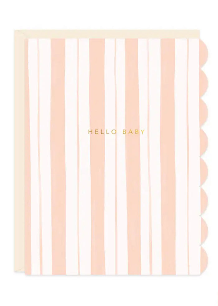 Pink Stripes Baby Card