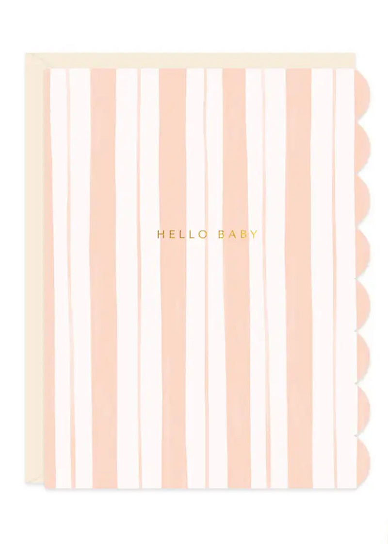Pink Stripes Baby Card
