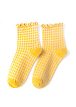 Frill Check Plaid Ankle Socks