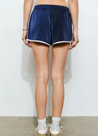 Parker Striped Track Shorts - Navy