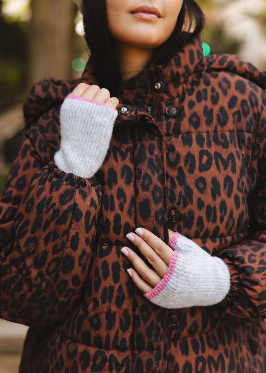 MAD HTR Wrist Warmers - Heather Grey & Pink